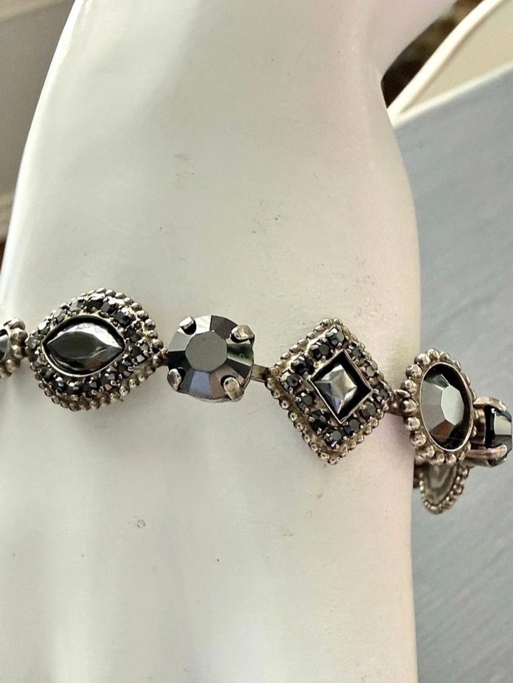 Sorrelli Crystal Link Tennis Bracelet in Silver & Black